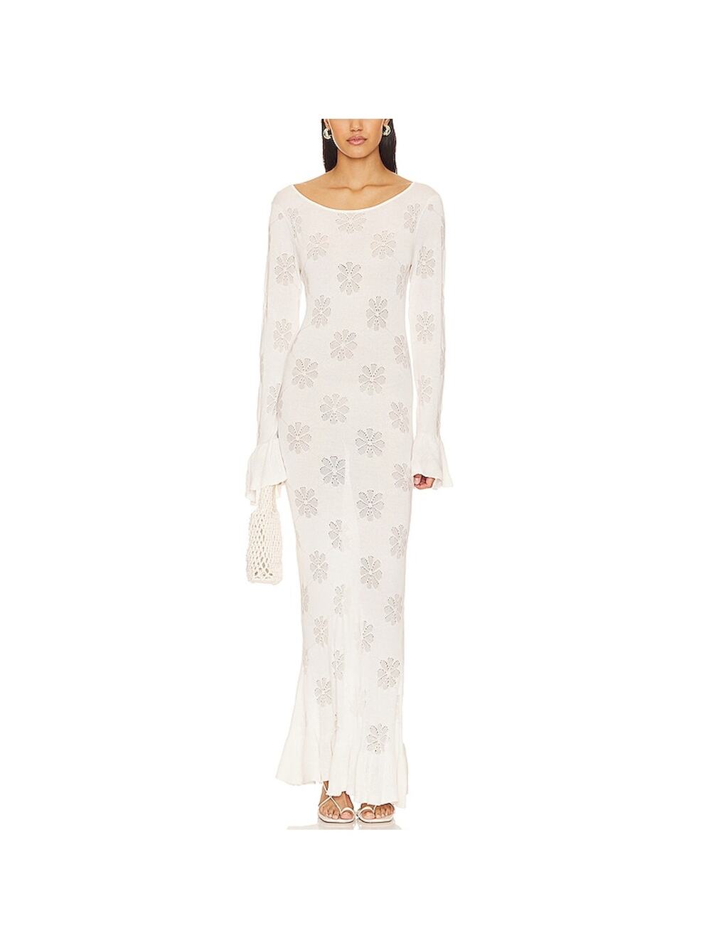 Asta Resort Elegant Venetian White Rafaella Maxi Dress Size L